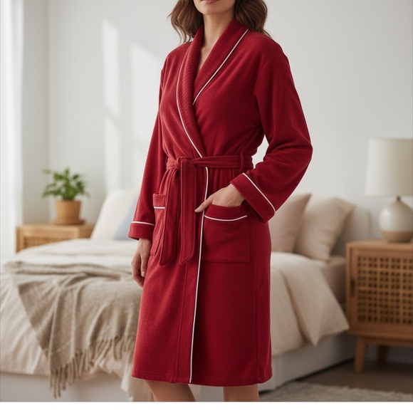 Luxurious ❄️Kate Spade Red Velour Bath Robe - Picture 2 of 2
